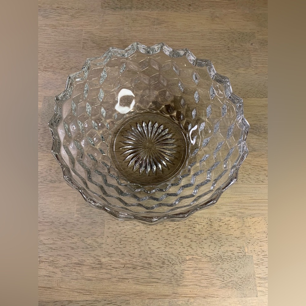 Vtg Fostoria‎ American Medium/Large Size Clear Glass Serving Bowl 8"w x 3-1/2"